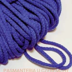 sznurek odzieżowy bawełniany 5 mm - chabrowy /granatowy, niebieski/