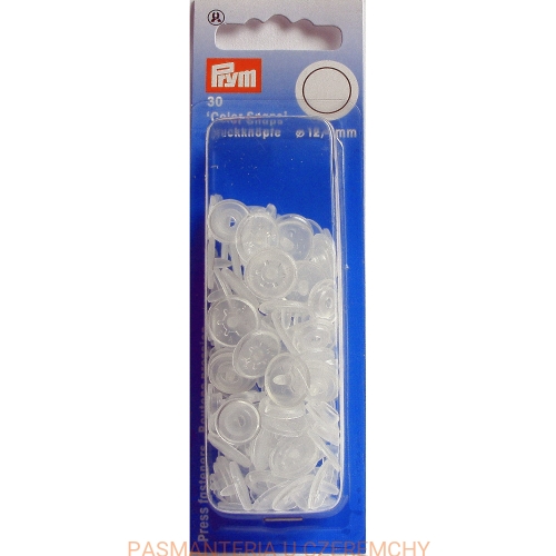  zatrzaski - napy plastikowe okrągłe przejrzyste matowe PRYM 393 198
