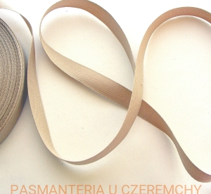 taśma tkana 16 mm kakaowa /jodełka beżowa/ 