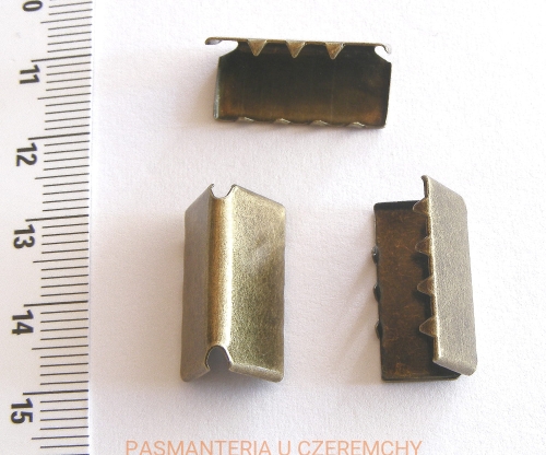  zakończenie - skuwka do taśmy 20 mm mosiądz oksydowany