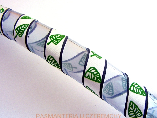  tasiemka satynowa drukowana /16 mm/ - listki