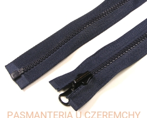 zamek 65 cm granatowy rozdzielczy dwustronny kostka rozm. 5, czarny suwak 