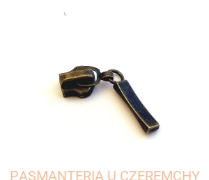 suwak zamkowy do zamków metalowych VT10 mosiądz oksydowany