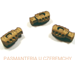 stopery do sznurka i gumy plastikowe - imitacja metalu - mosiądz oksydowany