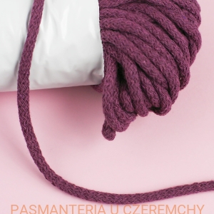 sznurek odzieżowy bawełniany 5 mm ciemnowrzosowy /wrzosowy, fioletowy/