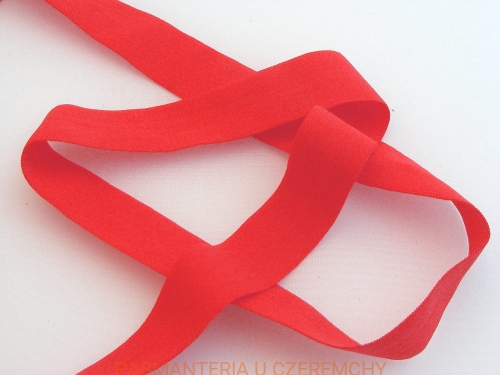 Guma łamana 21 mm matowa /lamówka elastyczna, lamówka gumowa/ czerwona