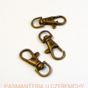 karabińczyk metalowy 10 mm mosiądz oksydowany