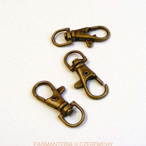 karabińczyk metalowy 10 mm mosiądz oksydowany