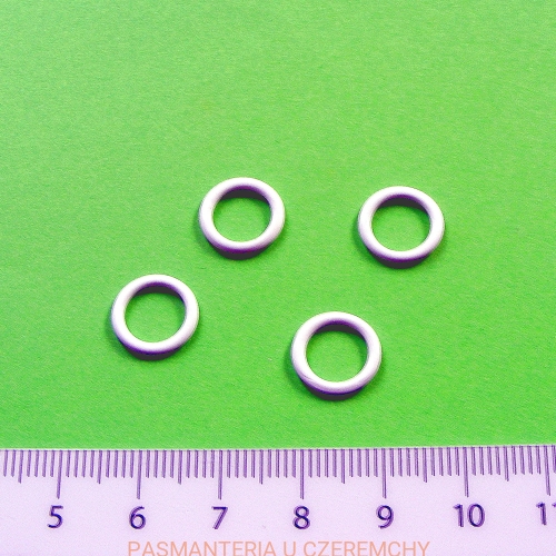 kółko bieliźniarskie metalowe, lakierowane, 9 mm, białe
