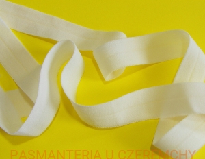 guma łamana 21 mm matowa biała /lamówka elastyczna, lamówka gumowa/  - op. 20 mb