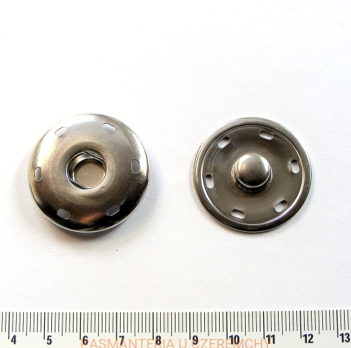  zatrzaski metalowe 35 mm - srebrne