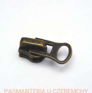 suwak zamkowy do zamków metalowych VT20 /rozm. 8/ - kolor oksydowanego mosiądzu