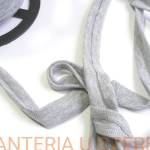 lamówka 18 mm szary melanż z dzianiny bawełnianej - ściągacza - zaprasowana /dzianinowa, ściągaczowa, szara/