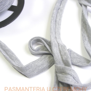 lamówka 18 mm szary melanż z dzianiny bawełnianej - ściągacza - zaprasowana /dzianinowa, ściągaczowa, szara/