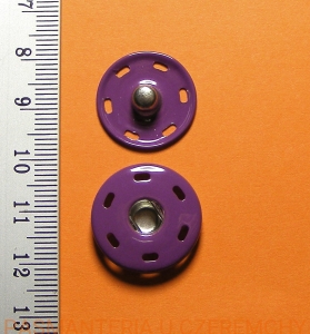 zatrzaski metalowe 21 mm lakierowane - fioletowe
