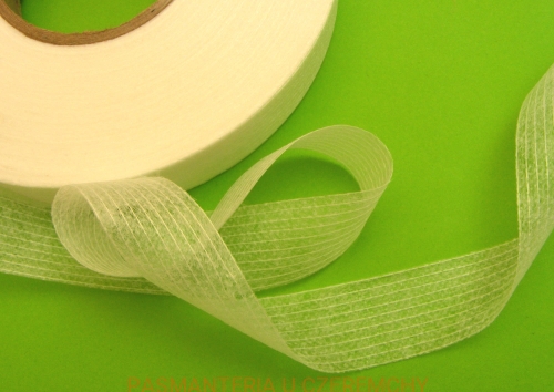 taśma flizelinowa krojona po prostej 20 mm biała 