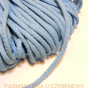 sznurek odzieżowy bawełniany 5 mm - jasnoniebieski /niebieski/