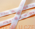 Tasiemka /wstążka/ rypsowa drukowana /12 mm/ - "It's a girl"