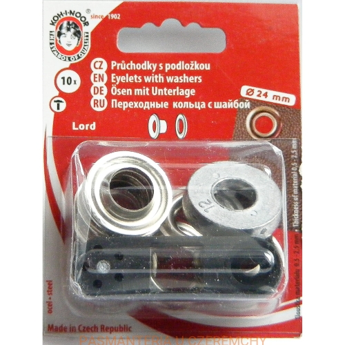 oczka - nity oczkowe Lord /Koh-I-Noor/ 12 mm srebrne