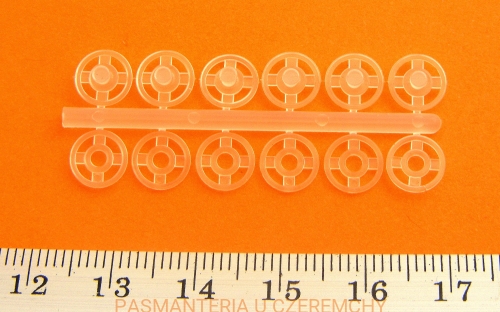 zatrzaski plastikowe rozm1/2 (7mm) bezbarwne