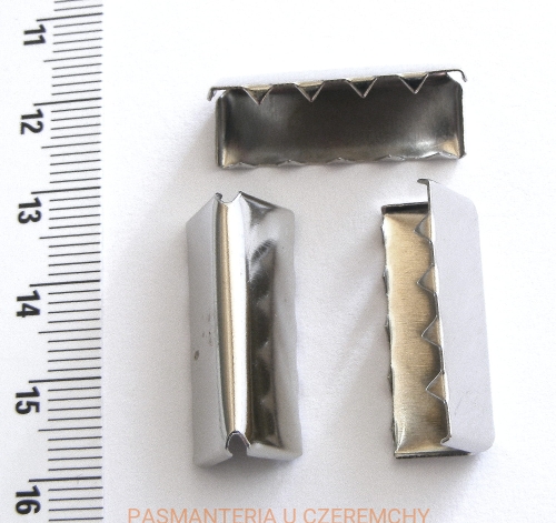 zakończenie - skuwka do taśmy 25 mm srebrne