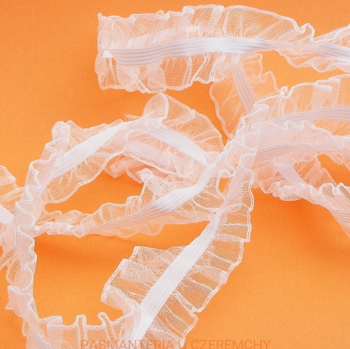  Gumokoronka /guma opaskowa, guma z falbanką/ biała