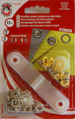 zestaw zatrzasków "obrączek" do nabijania /springów/ 10 mm - żółte