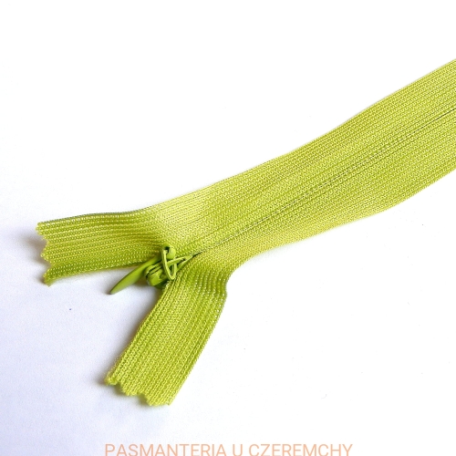 zamek nierozdzielczy kryty 50 cm limonkowy /zielony/