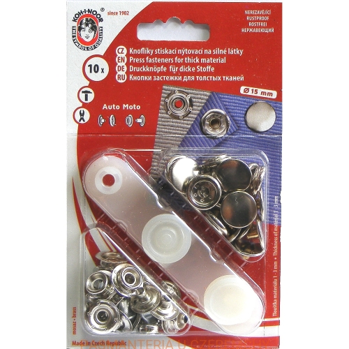 napy metalowe do nabijania Auto Moto 15 mm nikiel Koh-I-Noor