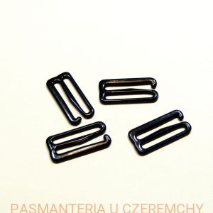 zaczep do ramiączka 20 mm czarny metalowy /do muszki/