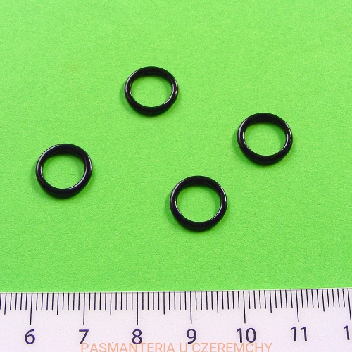  kółko bieliźniarskie metalowe, lakierowane, 9 mm, czarne
