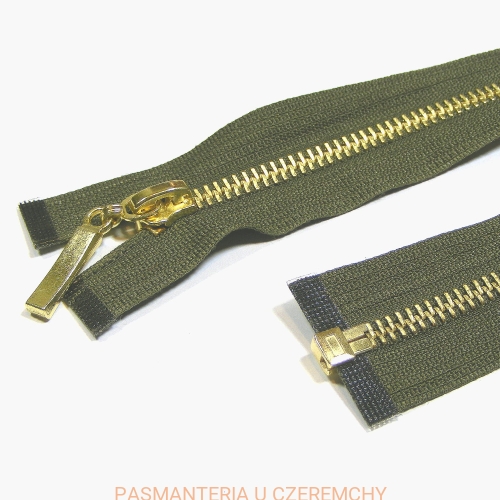  zamek 60 cm khaki rozdzielczy metalowy VT10 /mosiądz, zielony/