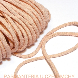 sznurek odzieżowy bawełniany 5 mm - jasny łososiowy