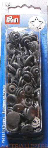  zatrzaski - napy plastikowe gwiazdki srebrnoszare PRYM 393 245