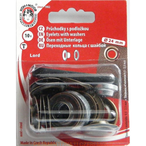 oczka - nity oczkowe Lord /Koh-I-Noor/ 12 mm starzony mosiądz