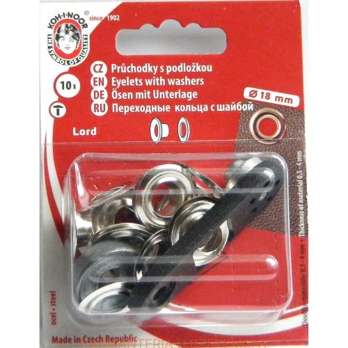 oczka - nity oczkowe Lord /Koh-I-Noor/ 8 mm srebrne