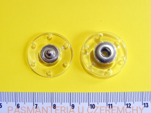 zatrzaski 26 mm - bezbarwny plastik łączony z metalem /bezbarwne, przezroczyste/