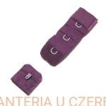 zapięcie do biustonosza /do stanika, bieliźniarskie, haftki/, 1 haftka w 3 rzędach, fioletowe