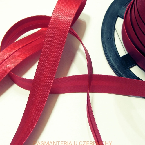 lamówka atłasowa 15 mm - czerwona