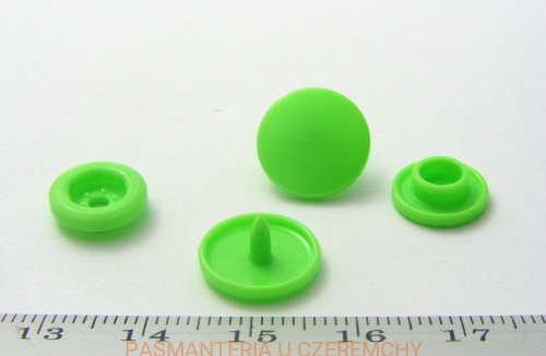 zatrzaski - napy plastikowe jaskrawa zieleń rozm. 18 