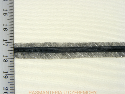 taśma flizelinowa do szwów z tasiemką czarna 10 mm 