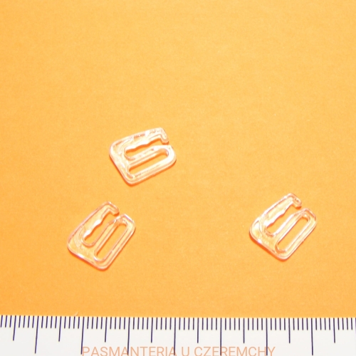 zaczep do ramiączka /do muszki/ 10 mm plastikowy bezbarwny