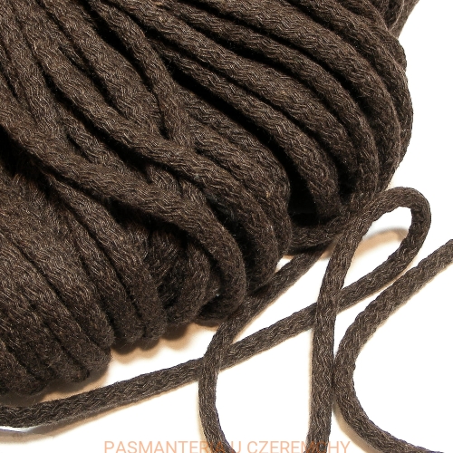 sznurek odzieżowy bawełniany 5 mm - ciemnobrązowy /brązowy/