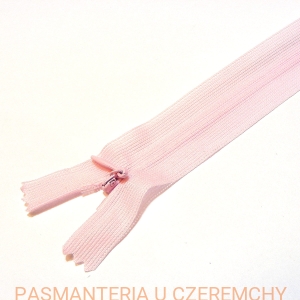 zamek 50 cm pudrowy róż nierozdzielczy kryty /jasnoróżowy, różowy/