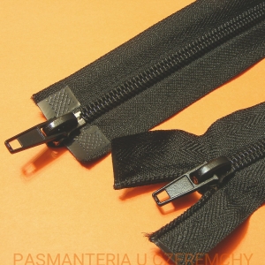 zamek 70 cm czarny rozdzielczy dwusuwakowy spirala 5 