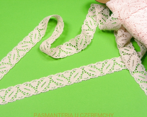 koronka elastyczna 20 mm różowa