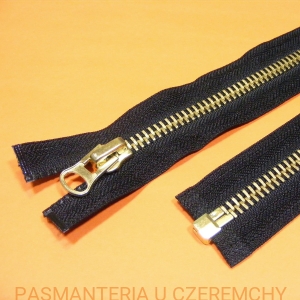 zamek 55 cm czarny rozdzielczy metalowy VT20, mosiężny