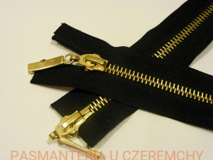 zamek 85 cm czarny rozdzielczy dwusuwakowy metalowy VT10 mosiądz