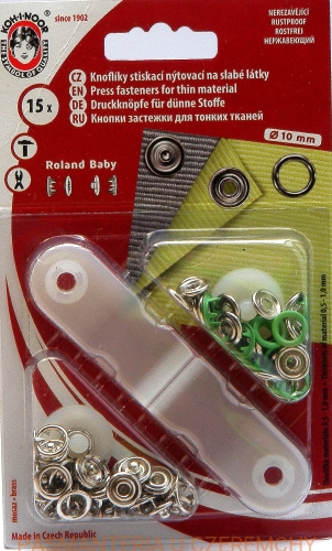 Zestaw zatrzasków "obrączek" do nabijania /springów/ 10 mm - zielone