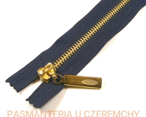 zamek 35 cm granatowy nierozdzielczy metalowy VT10 mosiądz